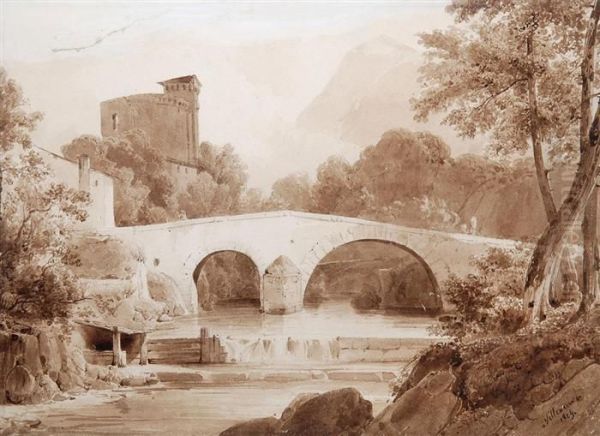 Bogenbrucke An Einem Fluss - view 1