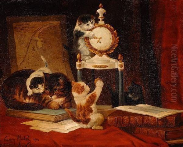 Playing Kittens And Cat - view 1