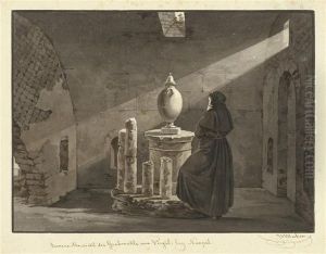 Innenansicht Des Grabmahls Von Vergil Bey Naples by Wilhelm Huber