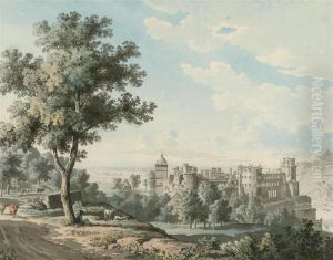 Das Heidelberger Schloss Von Oberhalb Des Hortus Palatinus Gesehen. Das Heidelberger Schloss Von Oberhalb Des Hortus Palatinus Gesehen.