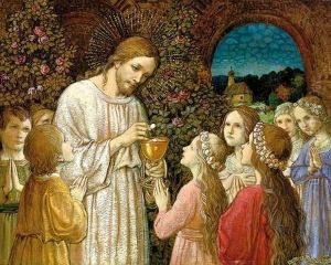 Christus Beim Abendmahl Mit Erstkommunikanten
