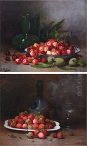 Nature Morte Aux Cerises by Leon Hubert