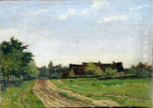 Vue De Ferme by Edouard Jules Joseph Huberti