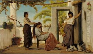 Frauen Von Capri (women Of Capri) by Eduard Hubner