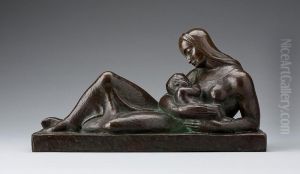 Ruhende Frau Mit Kind by H. Hubner