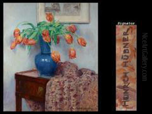 Tulpenstrauss Auf Mahagoni-konsoltisch - view 1