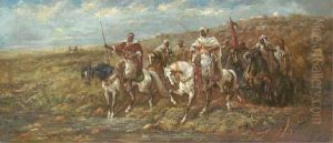 Arab Warriors Fording A Stream