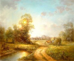 Bei Der Heuernte by Ulrich Hubner