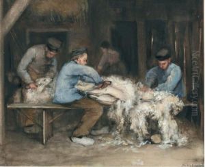 Schaapscheren by Bramine Grandmont-Hubrecht