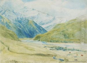 Head Of The Matukituki River by Fortescue Francis Huddlestone