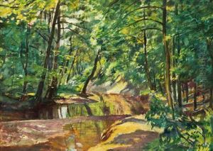 A Forest Brook by Antonin Hudecek