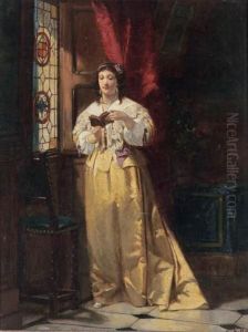 Lady Reading Beside A Sunlit Window by Charles Desire Hue