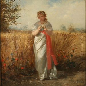 An Adorable Girl Collecting Flowers An Adorable Girl Collecting Flowers