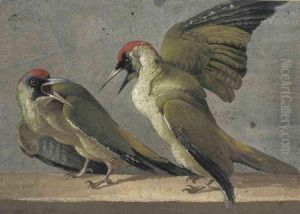Two Green Woodpeckers