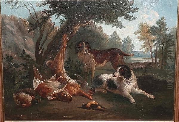 Dogs And Game Before A Landscape - view 1