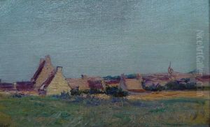 " Village De Campagne " by Georges Huet