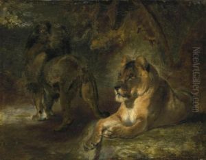 Lion And Lioness by William Huggins