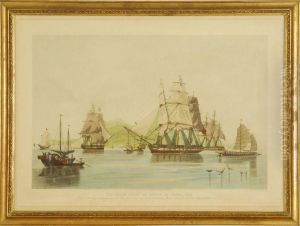 The Opium Ships At Lintin In China by William Huggins