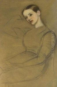 Portrait Of A Seated Girl by Arthur Hughes