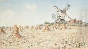 Hayricks, A Windmill Beyond. Hayricks, A Windmill Beyond.
