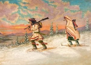 Indian Hunter And Family by George Hart Hughes