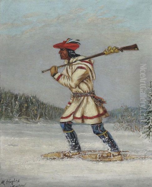 Indian Hunter On Snow Shoes - view 1