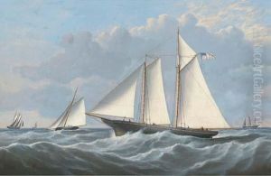 The Schooner Yacht America To Windward Of Other Competitors
