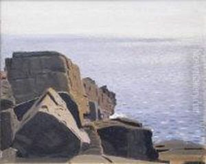The Coast Near Lamorna by Robert Morson Hughes