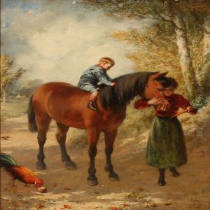 Mother And Son Rewards The Horse With A Carrot by Trajan Hughes