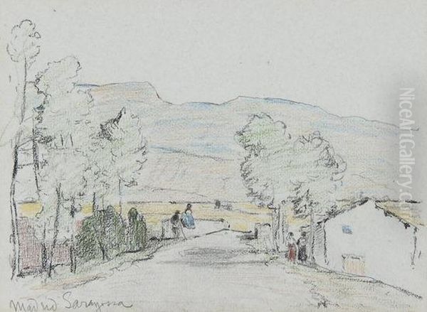 Landscape On The Road Between Madrid And Saragossa - view 1