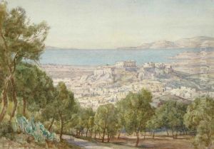 A View Of Athens And The Acropolis by Herbert Hughes Stanton