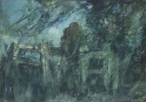 The Old Footbridge by Herbert Hughes Stanton
