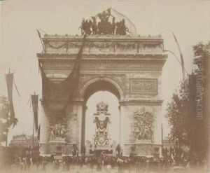 Le Cercueil De L'ecrivain Expose Sous L'arc De Triomphe by Victor Hugo