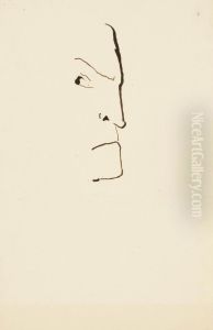 Caricature: Profil D'homme Froncant Les Sourcils