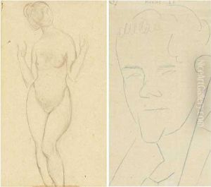 Desnudo Y Busto Hombre by Manolo Hugue