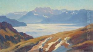 Vorfruhling In Den Bergen. by Fritz Edouard Huguenin-Lassauguette