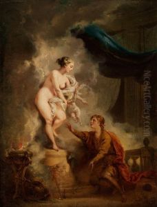 Der Bildhauer Pygmalion Vor Seiner Lebendig Gewordenen Statue by Victor Louis Hugues