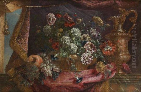Nature Morte Aux Fleurs, Fruits Et Aiguiere - view 1