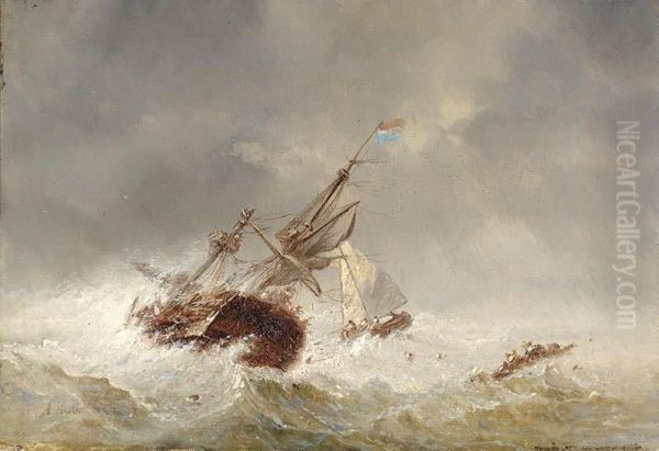Seaview With Ships In Stormy Weather - view 1