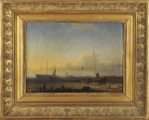 Vue Du Port D'amsterdam by Abraham Hulk Jun.