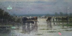 Cattle Watering by William Frederick Hulk