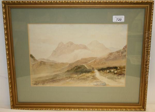 Figure On A Track With Hills Beyond - view 1