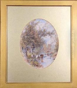 Cattle In A River Valley by William Hull