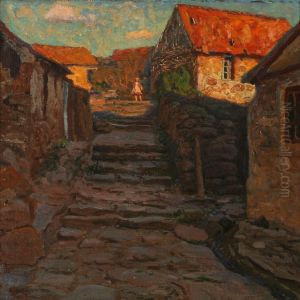 Evening Street Scene From Christanso Island by Oscar Hullgren