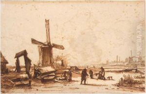 Landscape With Windmills On The Outskirts Of Amsterdam