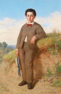 Knabe Mit Strohhut In Einer Landschaft thumbnail