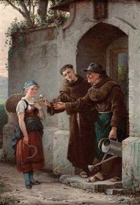 "eine
Begegnung An Der Klosterpforte Der Franziskaner" by Adolf Humborg