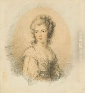 Portrait Of Georgiana Duchess Of Devonshire by Ozias Humphrey