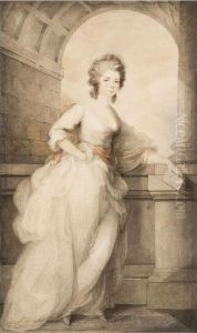 Portrait Of Mrs. Frances Abington by Ozias Humphrey