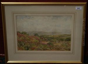 Figure In A Horse And Cart In Extensive Moorland Landscape by Thomas Hunt